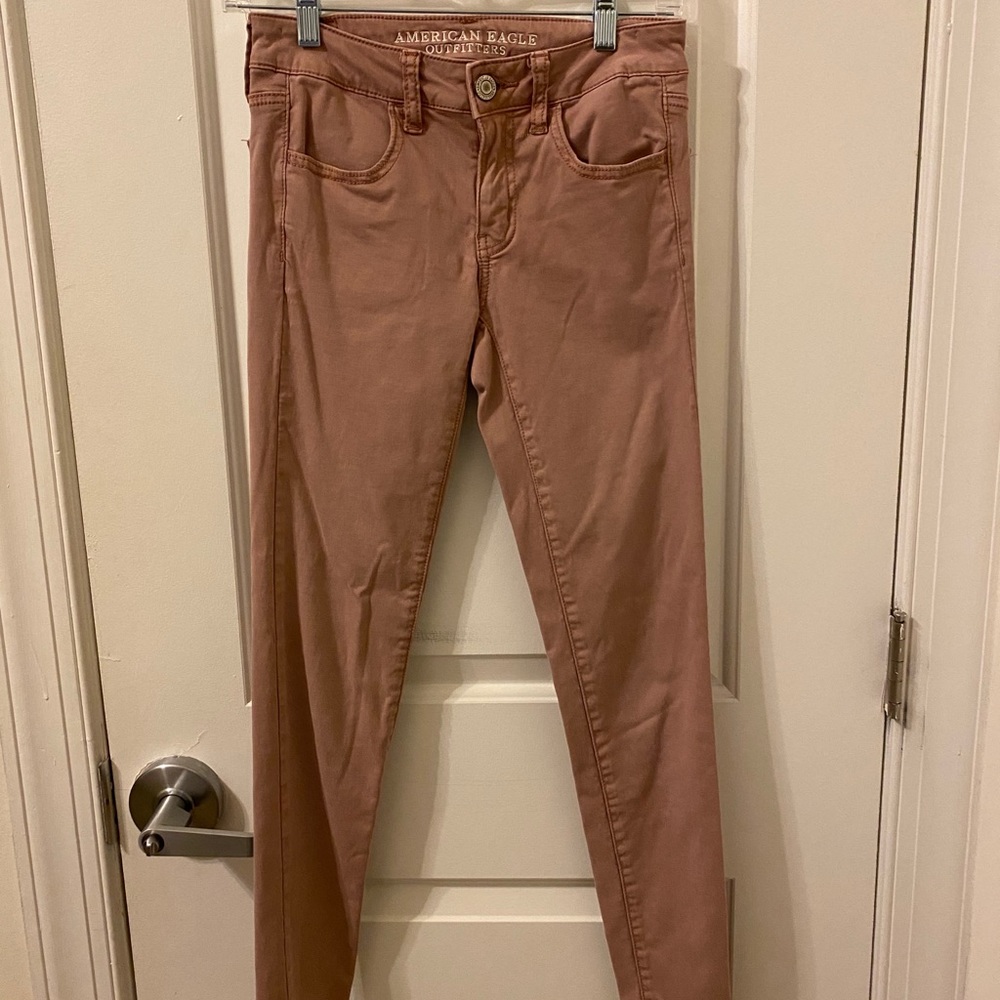 Coral/light pink jeggings